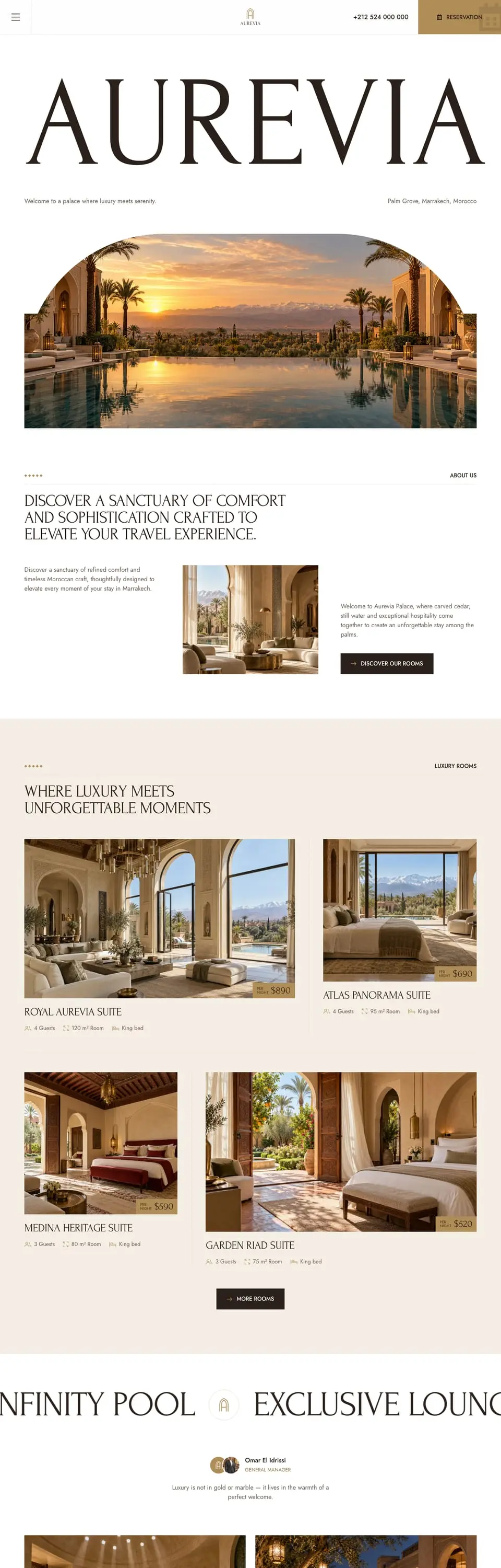 Aurevia Palace website