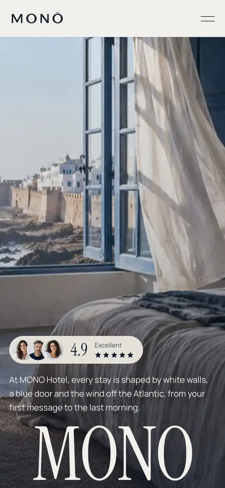 MONO Hotel on a phone