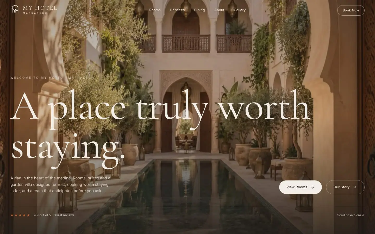 My Hotel homepage